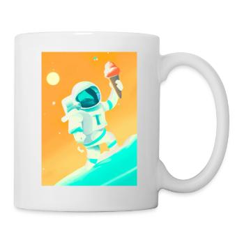 Astronaut mit Eiscreme - Tasse - Weiß - Rechts