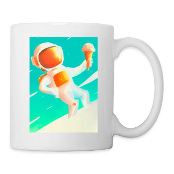 Astronaut mit Eiscreme - Tasse - Weiß - Rechts