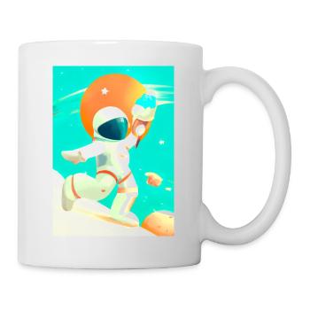 Astronaut mit Eiscreme - Tasse - Weiß - Rechts