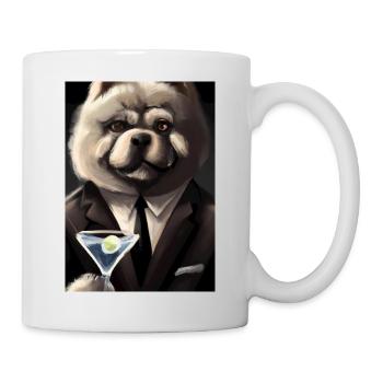 Chow Chow Anzug Martini - Tasse - Weiß - Rechts
