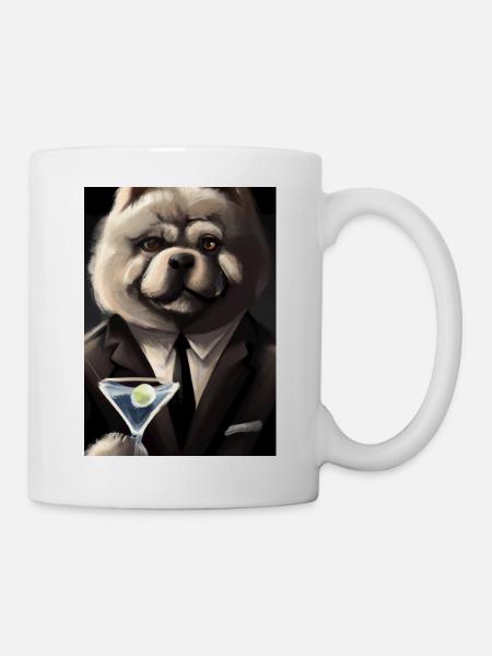 Chow Chow Anzug Martini - Tasse - Weiß