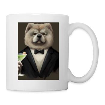Chow Chow Anzug Martini - Tasse - Weiß - Rechts