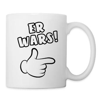 Er wars - Comic Finger - Spruch - Tasse - Weiß - Rechts