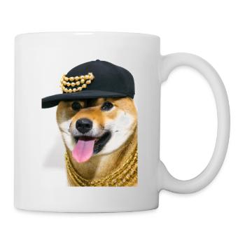 Cooler Hund mit Mütze - Tasse - Weiß - Rechts