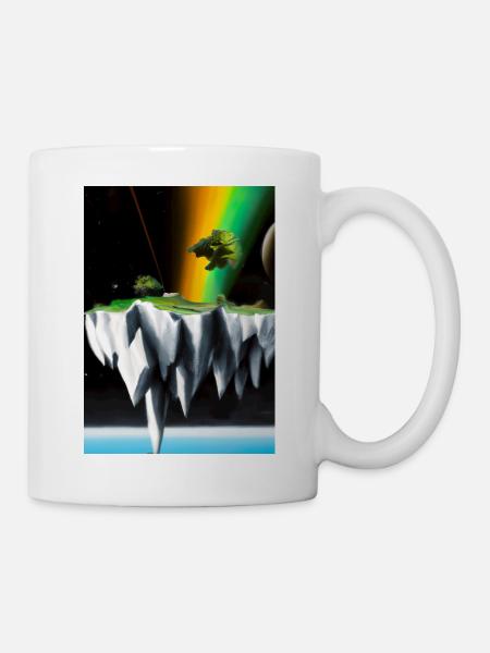 Flying Island Outer Space - Tasse - Weiß