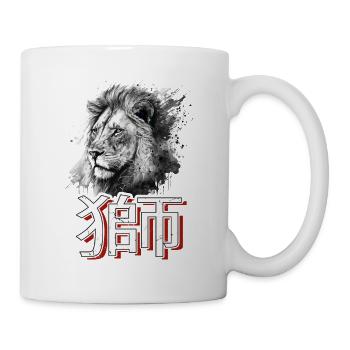 Lion Caractères chinois Dessiné Art - Mug blanc - blanc - Droite