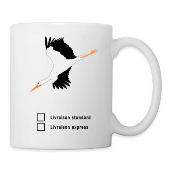 Bébé, naissance, cigogne, livraison - Mug blanc - blanc - Droite