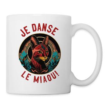 Art-Deco cat portrait: I dance the meow! - Mug - white - Right