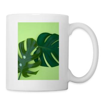 Monstera-Blätter - Tasse - Weiß - Rechts