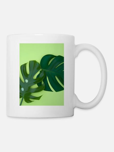 Monstera-Blätter - Tasse - Weiß