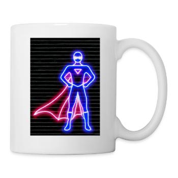 Superhelden Neon - Tasse - Weiß - Rechts