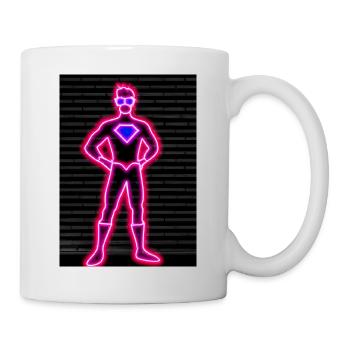 Superhelden Neon - Tasse - Weiß - Rechts