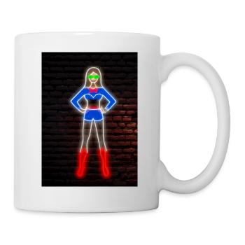 Superhelden Neon - Tasse - Weiß - Rechts
