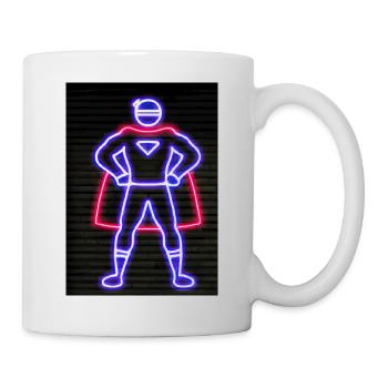 Superhelden Neon - Tasse - Weiß - Rechts