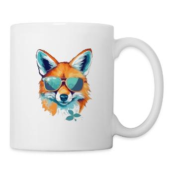 Iky le renard à lunettes - Mug blanc - blanc - Droite