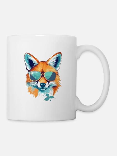 Iky, der bebrillte Fuchs - Tasse - Weiß