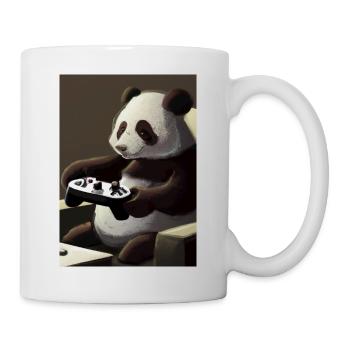 Panda mit Controller - Tasse - Weiß - Rechts