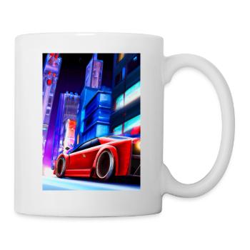 Sportwagen in der Großstadt - Tasse - Weiß - Rechts