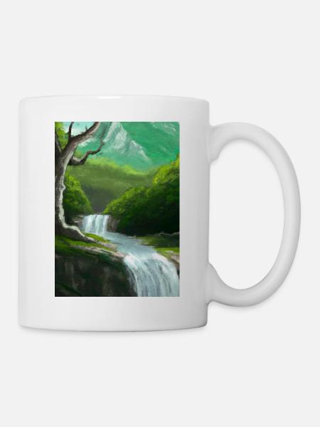 Forest River Wasserfall - Tasse - Weiß
