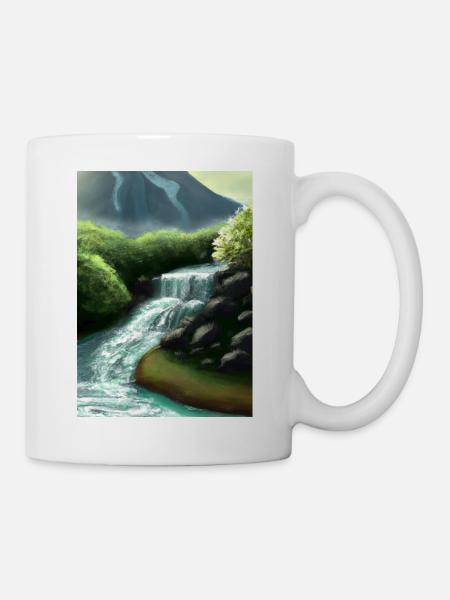 Forest River Wasserfall - Tasse - Weiß