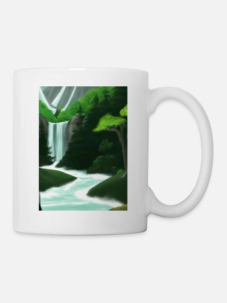 Forest River Wasserfall - Tasse - Weiß
