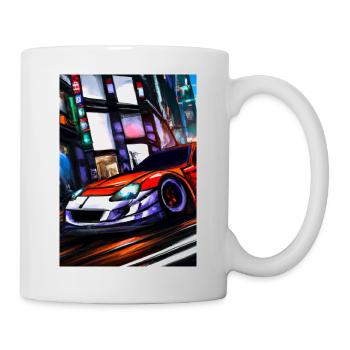 Sportwagen in der Großstadt - Tasse - Weiß - Rechts