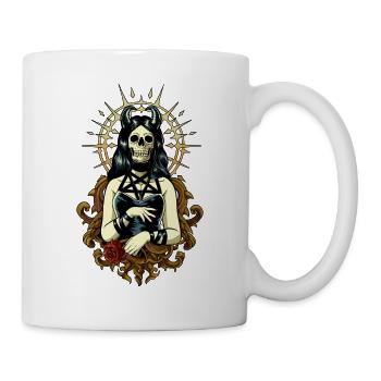 Esthétique gothique Goth Filles Pentagramme Croix de Saint-Pierre - Mug blanc - blanc - Droite