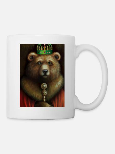 Bär mit Krone - Tasse - Weiß