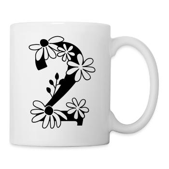 Zahl 2 - Tasse - Weiß - Rechts