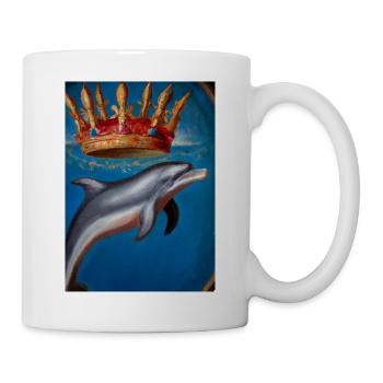 Delfin mit Krone - Tasse - Weiß - Rechts