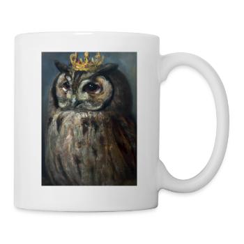 Eule mit Krone - Tasse - Weiß - Rechts