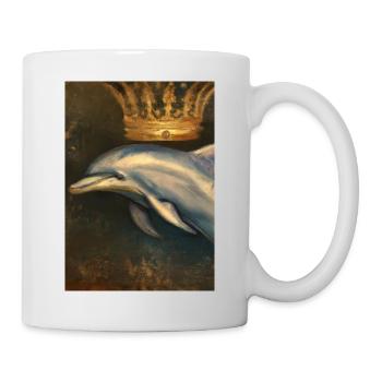Delfin mit Krone - Tasse - Weiß - Rechts