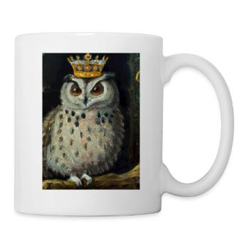 Eule mit Krone - Tasse - Weiß - Rechts