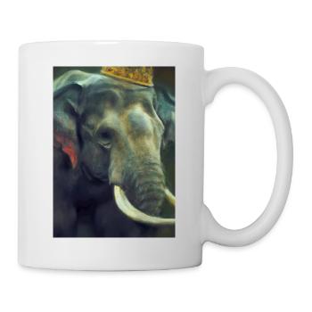 Elefant mit Krone - Tasse - Weiß - Rechts