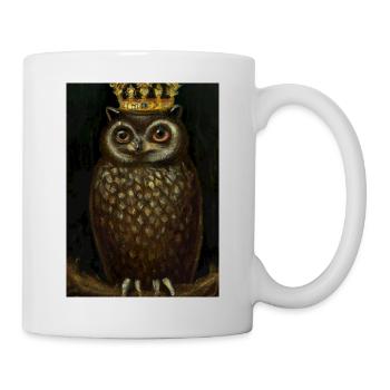 Eule mit Krone - Tasse - Weiß - Rechts