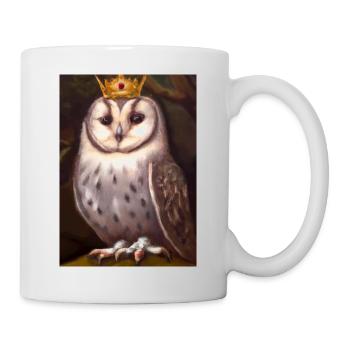 Eule mit Krone - Tasse - Weiß - Rechts