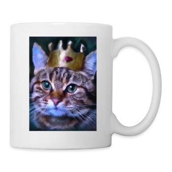 Katze mit Krone - Tasse - Weiß - Rechts