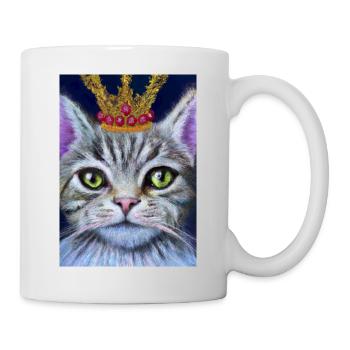 Katze mit Krone - Tasse - Weiß - Rechts