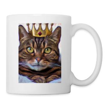 Katze mit Krone - Tasse - Weiß - Rechts