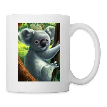 Ein Koala hängt an einem Baum - Tasse - Weiß - Rechts