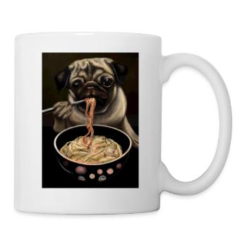 Hund frisst Ramen - Tasse - Weiß - Rechts