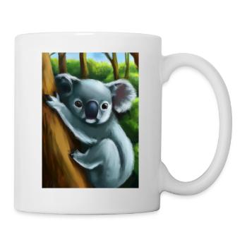 Ein Koala hängt an einem Baum - Tasse - Weiß - Rechts
