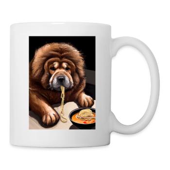 Hund frisst Ramen - Tasse - Weiß - Rechts