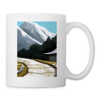 Pfad zu einem Berg - Tasse - Weiß - Rechts