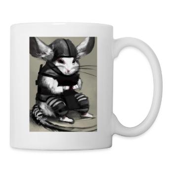 Chinchilla im Ninja-Kostüm - Tasse - Weiß - Rechts