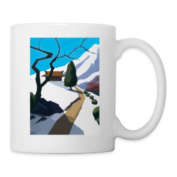 Pfad zu einem Berg - Tasse - Weiß - Rechts
