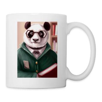 Bibliothekar Panda - Tasse - Weiß - Rechts