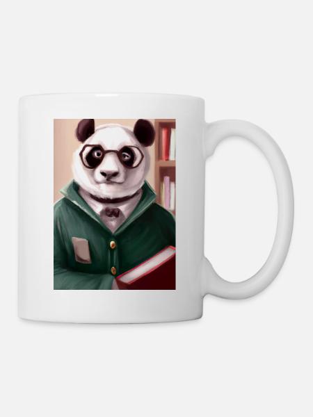 Bibliothekar Panda - Tasse - Weiß
