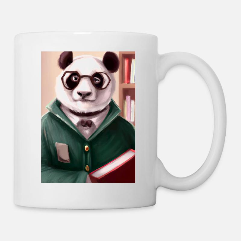 Bibliothekar Panda - Tasse - Weiß