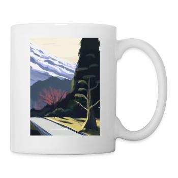 Pfad zu einem Berg - Tasse - Weiß - Rechts